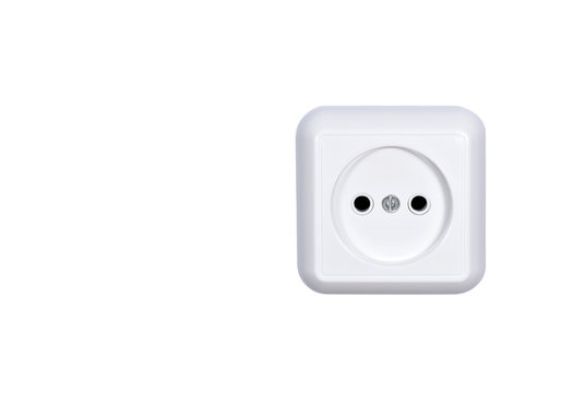 Electrical power socket isolated on white background