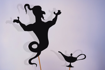 Genie of the lamp, shadow theater.