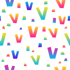 Abstract rainbow seamless pattern background. Modern futuristic illustration for birthday card, party invitation, wallpaper, holiday wrapping paper, fabric, bag print, t shirt,  workshop advertising.