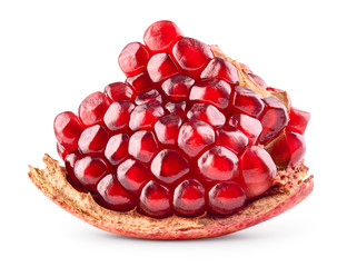 Pomegranate isolated. Pomegranate seeds on white background. With clipping path. Full depth of field.