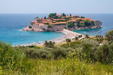 Fototapeta na wymiar Sveti Stefan island, Montenegro