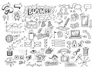 Hand drawn business doodles