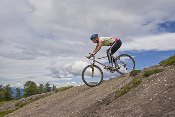 Obraz premium Mountainbiketour in Südtirol
