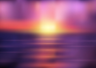 Fototapeta premium Vector blurred sunrise seascape. Vector background for your design.