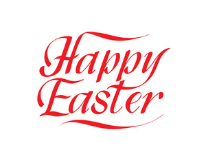 happy Easter Hand drawn calligraphy and brush pen lettering. design for holiday greeting card and invitation of the happy Easter day