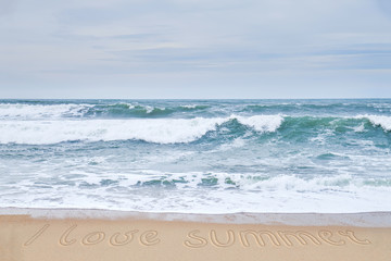 I love summer. Sandy beach and choppy waves