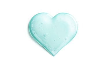 Cosmetic Gel Texture In Heart Shape On White