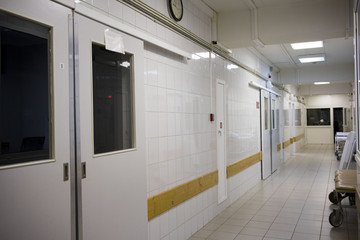 long corridor in the hospital. the Department of reanimation and intensive therapy