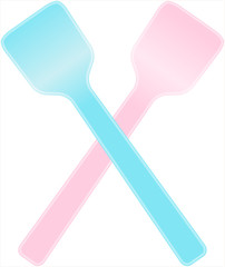 plastic ice cream spoons, vector illustration