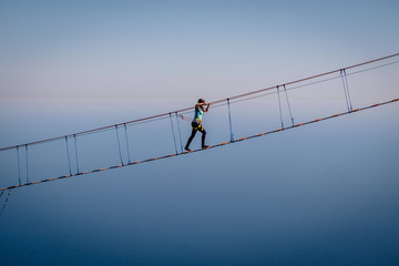 Obraz premium suspension bridge on Ai-Petri