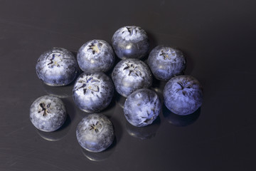 Blueberry closeup isolated on a dark background, Ready to Eat, Vegan food.