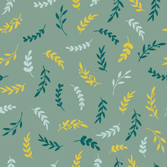 Fototapeta na wymiar Seamless leaf pattern. Vectore stylish texture with leaves. Floral repeat pattern. Vector