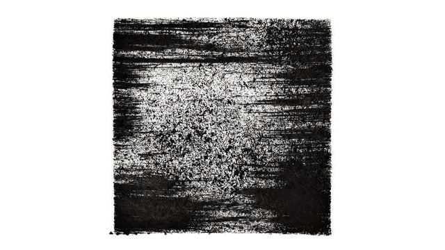 Expressive animated black drawn squares. Seamless loop abstract background