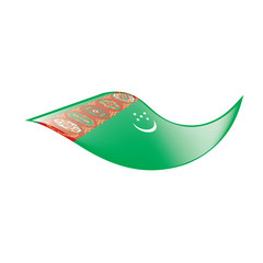 Turkmenistan flag, vector illustration