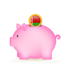 Belarus Flag Coin Piggy Bank Savings