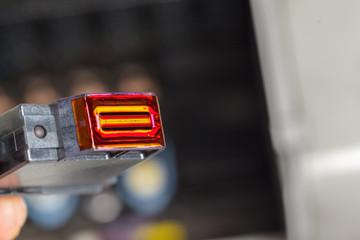 Detail of computer printer ink cartridges