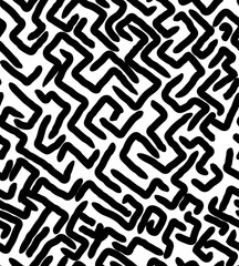 LABYRINTH MEMPHIS STYLE SEAMLESS PATTERN. GEOMETRIC ELEMENTS. 80S-90S DESIGN TEXTURE.