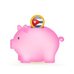 Cuba Flag Coin Piggy Bank Savings