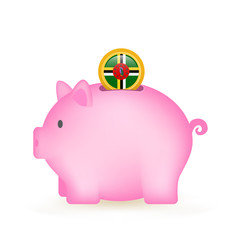 Dominica Flag Coin Piggy Bank Savings