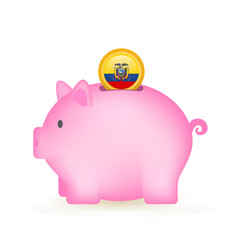 Ecuador Flag Coin Piggy Bank Savings