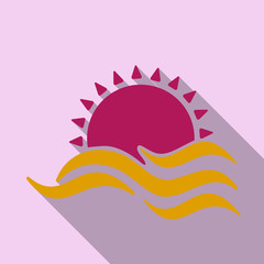 Tropical sunset. Vintage beach print. graphic design