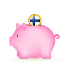 Finland Flag Coin Piggy Bank Savings