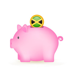 Jamaica Flag Coin Piggy Bank Savings