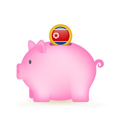 North Korea Flag Coin Piggy Bank Savings