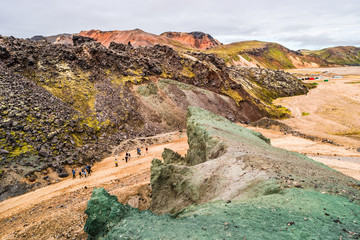 Fototapeta na wymiar Beautiful colorful volcanic mountains Landmannalaugar in Iceland