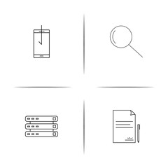 Network And Database simple linear icons set. Outlined vector icons