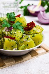 Boiled potato slices