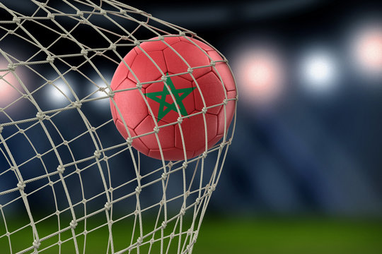Moroccan soccerball in net