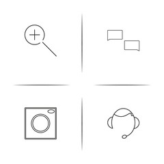 Internet Of Things simple linear icons set. Outlined vector icons