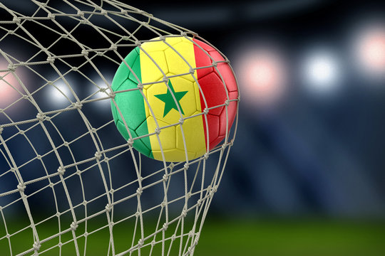 Senegal soccerball in net