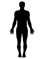 Fototapeta na wymiar Man full lenght silhouette vector illustration isolated on white background