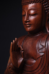 The pacified and obtained an enlightenment Buddha, with the hand raised, as if would speak to us -...