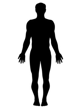 Man full lenght silhouette vector illustration isolated on white background