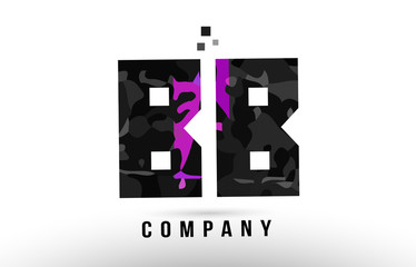 purple black alphabet letter bb b b logo