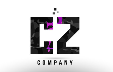 purple black alphabet letter cz c z logo