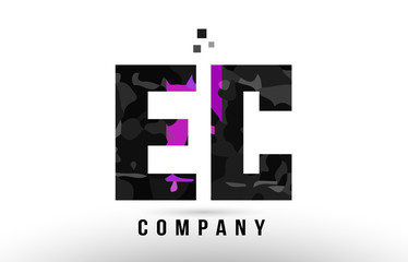 purple black alphabet letter ec e c logo