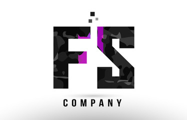 purple black alphabet letter fs f s logo