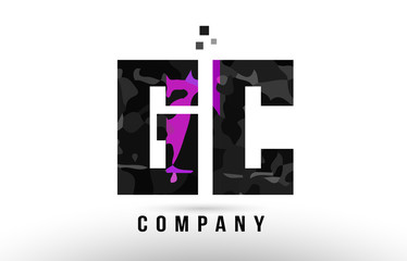 Obraz premium purple black alphabet letter gc g c logo