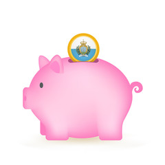 San Marino Flag Coin Piggy Bank Savings