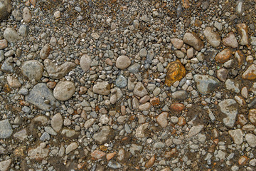 Rock background. Stony soil. Earth texture. Nature background. Ground and stones. Smooth stones