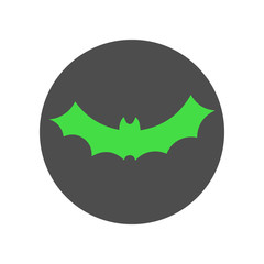 Flying bat silhouette. Vector icon.