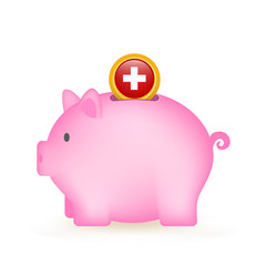 Switzerland Flag Coin Piggy Bank Savings