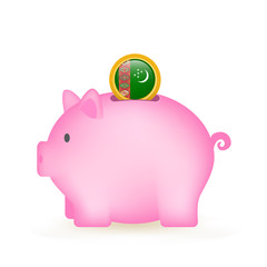 Turkmenistan Flag Coin Piggy Bank Savings