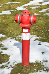 Fire hydrant in winter outdoor