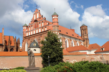 Fototapeta na wymiar Church of St. Francis and St. Bernard in Vilnius, Lithuania