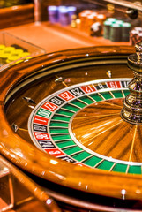 Roulette wheel closeup